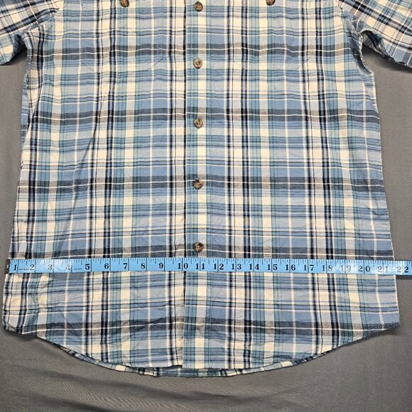 Outdoor Life Men’s Blue Plaid Short Sleeve Button-Up Shirt Size S Cotton - Picture 5 of 14